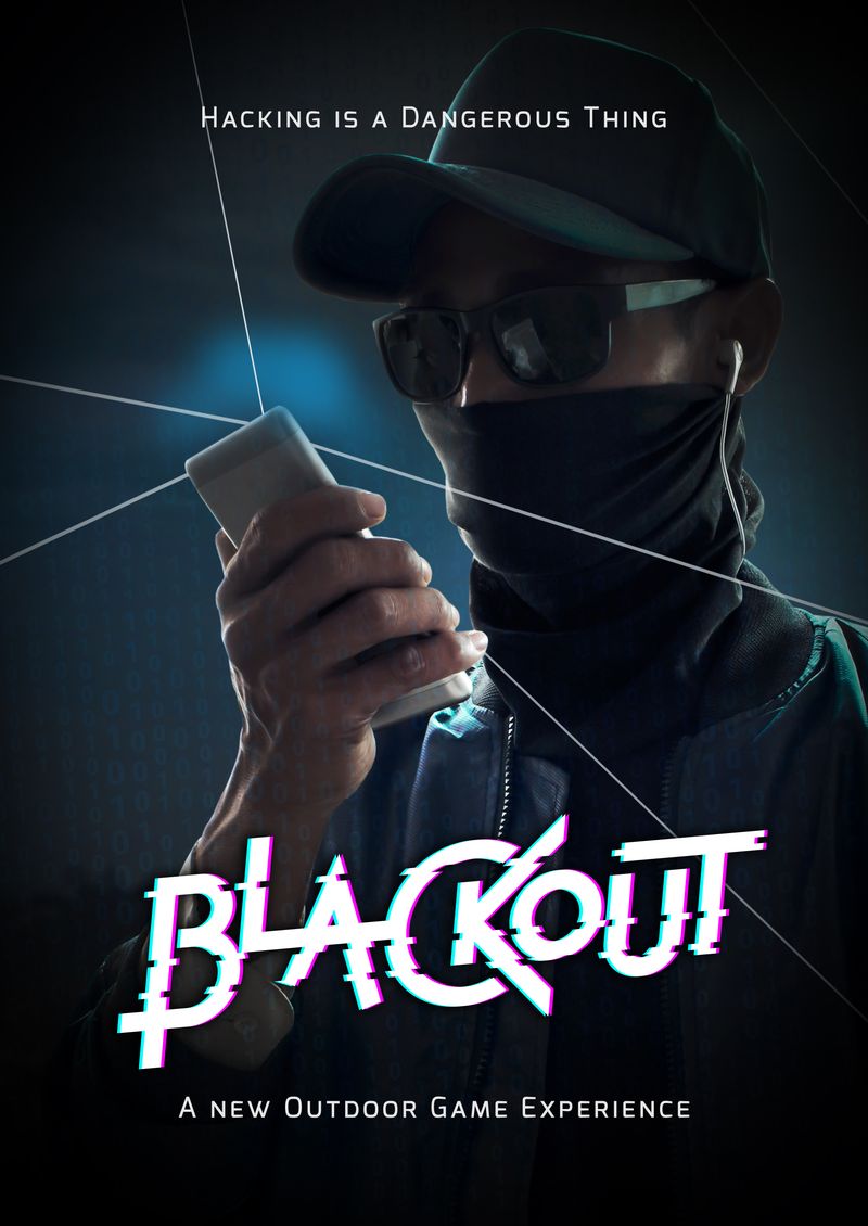 Blackout poster ufficiale — escape room hacker Latina
